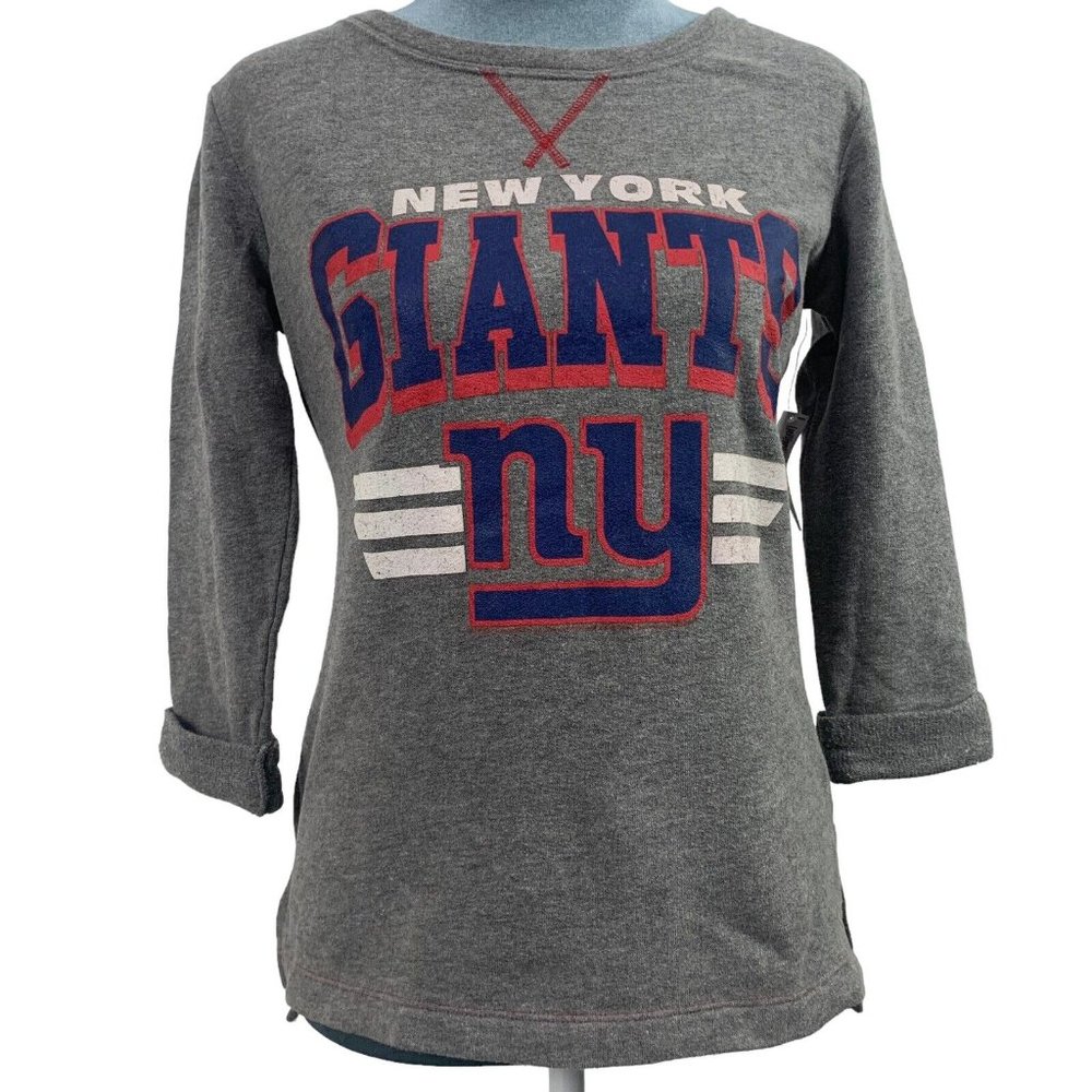 New Old Navy NFL New York Giants Women's XS 3/4 Sleeve Sweatshirt Gray